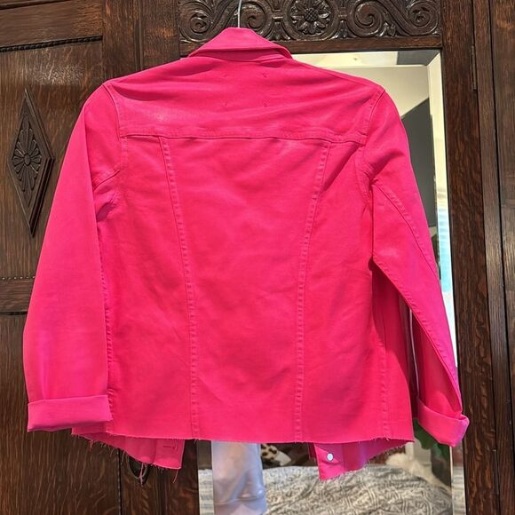NWT L’agence hot pink coated denim jacket - Picture 3 of 3